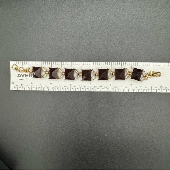 Vintage J.Crew Chunky Lucite Bracelet in Brown and Gold - Picture 8 of 11